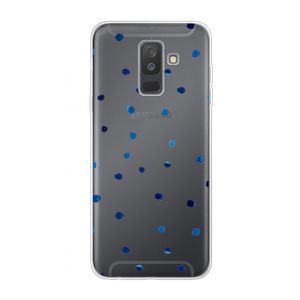 Blauwe stippen: Samsung Galaxy A6 Plus (2018) Transparant Hoesje