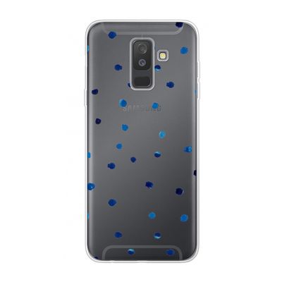 Blauwe stippen: Samsung Galaxy A6 Plus (2018) Transparant Hoesje