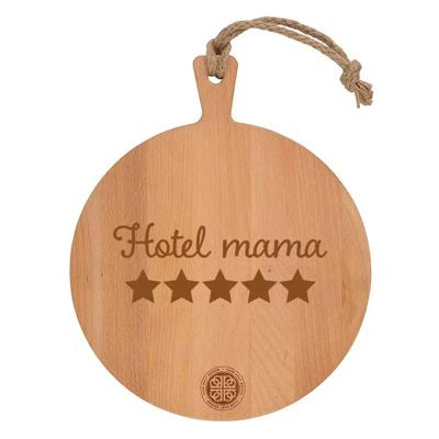 'Beukenhout Serveerplank rond 'Hotel mama' (35cm)' kopen? | FOR YOU GIFTS