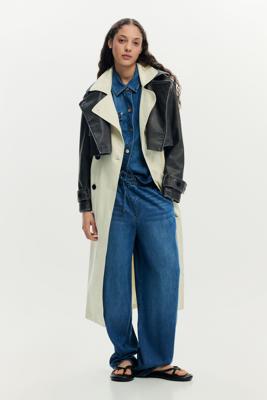 Afneembare gecombineerde trenchcoat - WHITE - XL