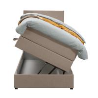 Leen Bakker - Boxspring Met Opbergruimte Liv Egaal - 90x200 Cm - Stof - Beige