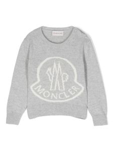 Moncler Enfant logo-print knitted jumper - Gris