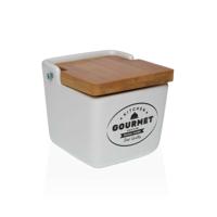 Zoutvaatje met deksel Versa Gourmet Keramisch 8,8 x 8,5 x 8,8 cm - thumbnail