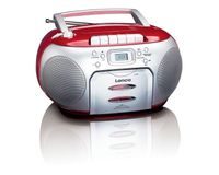 Portable FM Radio CD - Cassettespeler Lenco Rood-Zilver - thumbnail