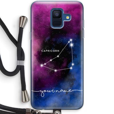Sterrenbeeld - Donker: Samsung Galaxy A6 (2018) Transparant Hoesje met koord