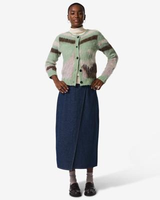 HEMA Dames Overslagrok Cindy Denim Donkerblauw (donkerblauw)
