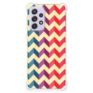 Samsung Galaxy A33 Doorzichtige Silicone Hoesje Zigzag Multi Color