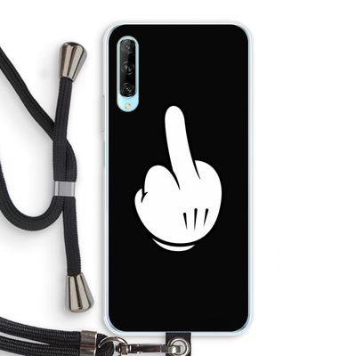 Middle finger black: Huawei P Smart Pro Transparant Hoesje met koord