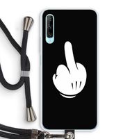 Middle finger black: Huawei P Smart Pro Transparant Hoesje met koord