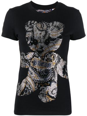 Philipp Plein t-shirt à logo strassé - Noir