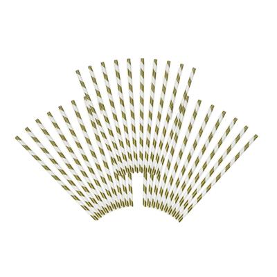 Gestreepte rietjes van papier - goud/wit - 50x stuks - Verjaardag party drinkrietjes Gestreepte rietjes van papier - goud/wit - 50x stuks - Verjaardag party drinkrietjes