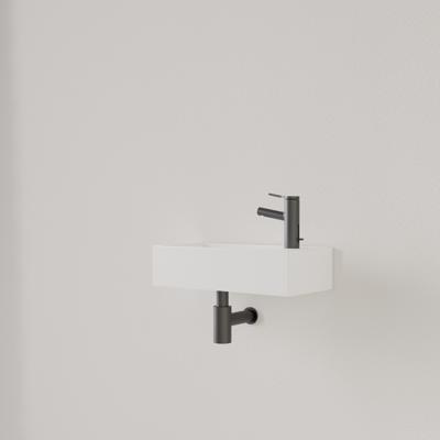 Fontein Gliss Design Nano 36x18x9 cm 1 Kraangat Rechts Mat Wit