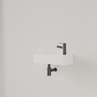 Fontein Gliss Design Nano 36x18x9 cm 1 Kraangat Rechts Mat Wit