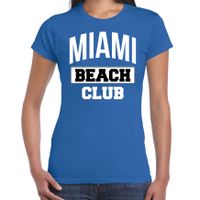 Miami beach club zomer t-shirt blauw voor dames - thumbnail