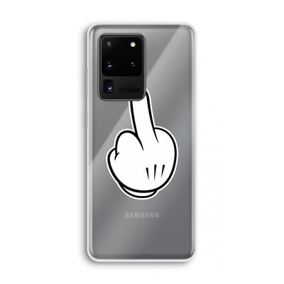 Middle finger black: Samsung Galaxy S20 Ultra Transparant Hoesje