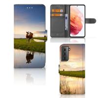 Samsung Galaxy S21 | Telefoonhoesje | Met pasjeshouder | Koe