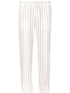 Dolce & Gabbana pantalon en lin à fines rayures - Blanc