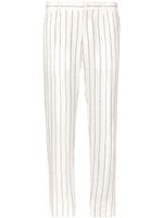 Dolce & Gabbana pantalon en lin à fines rayures - Blanc