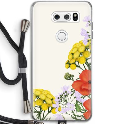 Wilde bloemen: LG V30 Transparant Hoesje met koord