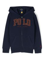 POLO RALPH LAUREN KIDS hoodie en coton à logo brodé - Bleu - thumbnail