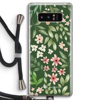 Botanical green sweet flower heaven: Samsung Galaxy Note 8 Transparant Hoesje met koord
