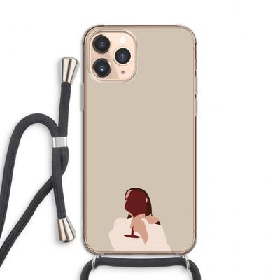 I drink wine: iPhone 11 Pro Transparant Hoesje met koord