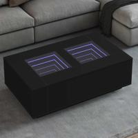 Salontafel met Infinity LED 116x69x40 cm zwart