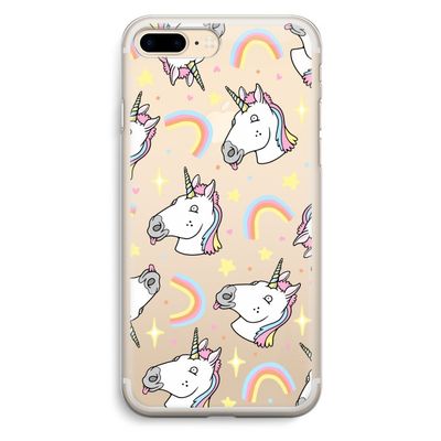 Rainbow Unicorn: iPhone 7 Plus Transparant Hoesje