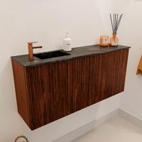 Toiletmeubel Mondiaz Joya Dlux | 90 cm | Meubelkleur Ruby | Faye wastafel Lava Wasbak Links | 1 kraangat