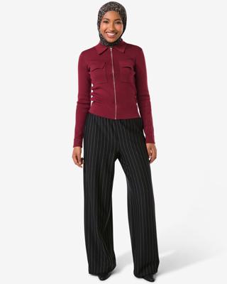 HEMA Damesbroek Eva strepen zwart (zwart)