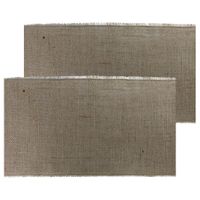 Jute tafelloper - 2x - 29 x 500 cm - grijs/beige - dicht gaas