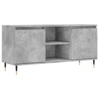 The Living Store Tv-meubel Betongrijs - 104 x 35 x 50 cm - Bewerkt hout en ijzer - thumbnail