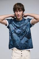 T-shirt met korte mouwen en mozaïek - BLUE - XXL