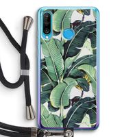 Bananenbladeren: Huawei P30 Lite Transparant Hoesje met koord