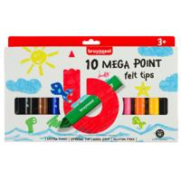 Viltstift Bruynzeel Kids Mega Point set à 10 kleuren | 12 stuks