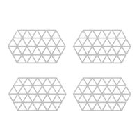 Krumble Siliconen pannenonderzetter Hexagon lang - Grijs - Set van 4 - thumbnail