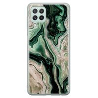 Samsung Galaxy A22 4G siliconen hoesje - Green waves
