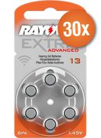 Voordeelpak Rayovac gehoorapparaat batterijen - Type 13 (oranje) - 30 x 6 stuks + gratis batterijtester - thumbnail