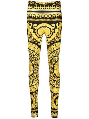 Versace legging à imprimé Barocco - Jaune