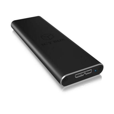 ICY BOX IB-183M2, Ext.-Gehäuse, 1x M.2 SATA SSD zu USB 3.0 Host, Aluminium, schwarz M.2 SSD-behuizing USB-A 3.0 5 GBit/s M.2 SATA 2230, 2242, 2260, 2280 60083