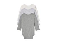 lupilu 3 baby rompers (Wit/grijs, 62/68)
