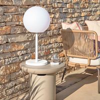 Kave Home Outdoor Tafellamp 'Dinesh' LED, met poot, kleur Wit