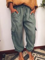 Casual Pockets Cotton-Blend Pants - thumbnail