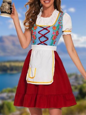 Oktoberfest Bavarian Traditional Beer Short Sleeve Floral Dress Oktoberfest Bavarian Traditional Beer Short Sleeve Floral Dress