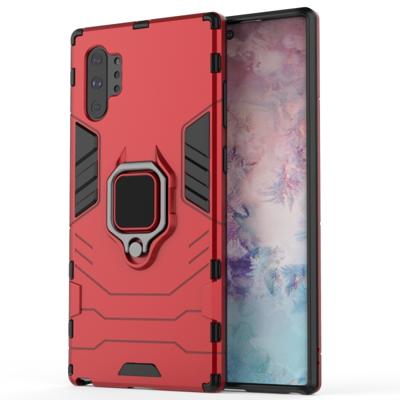 PC + TPU schokbestendige beschermhoes met magnetische ring houder voor Samsung Galaxy Note10Pro (rood)
