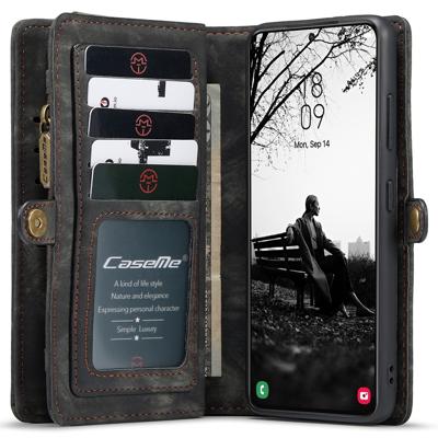Caseme - Vintage 2 in 1 portemonnee hoes - Samsung Galaxy S22 Plus - Zwart