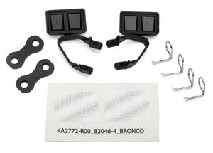 Mirrors, side, black (left & right)/ retainers (2)/ body clips (4) (TRX-8073)