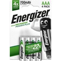 Energizer herlaadbare batterijen Power Plus AAA, blister van 4 stuks