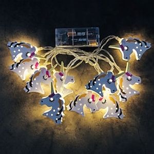 kerstverlichting ijzer eenhoorn lichtslingers 1,5 m 10 leds batterij / usb-aangedreven xmas verjaardagsfeestje kamer tuindecoratie Lightinthebox