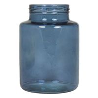 Bloemenvaas - blauw/transparant glas - H25 x D17 cm - Vazen - thumbnail